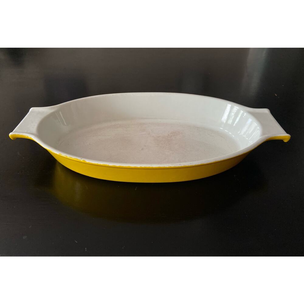 COPCO #7409 Michael Lax Design Yellow Enameled Cast Iron Dish